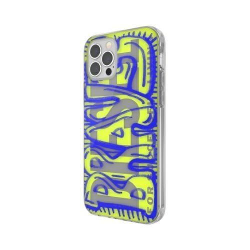 Diesel Etui Snap Case Clear AOP iPhone 12 Pro Max Niebiesko-Limonkowy