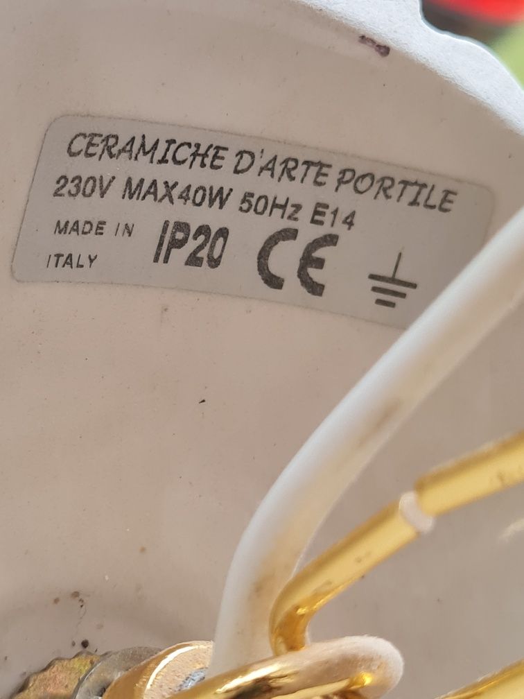 Żyrandol porcelanowy ceramiczny duży Made in  Italy