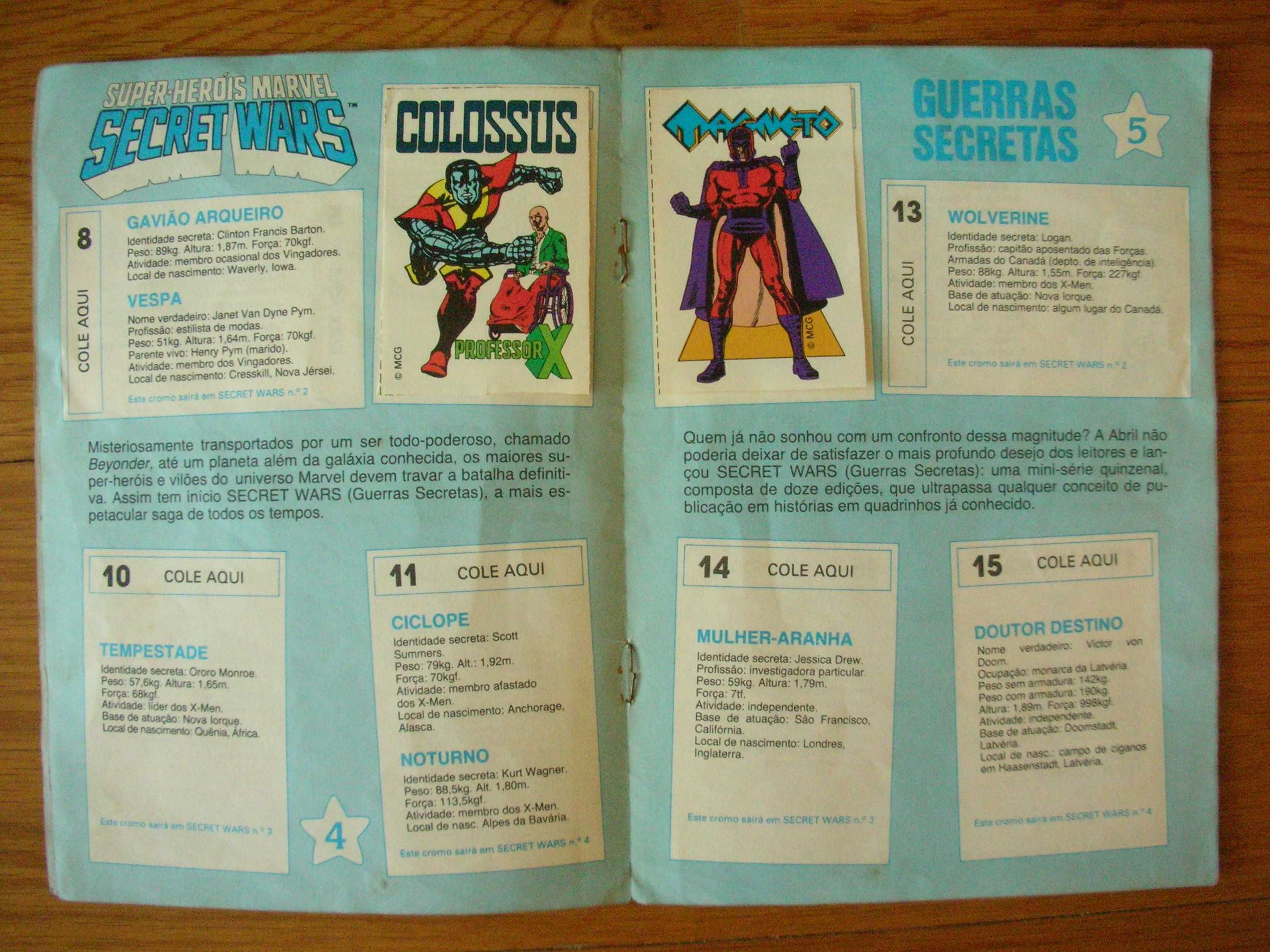 Caderneta Super-Heróis Marvel Secret Wars (Abril)