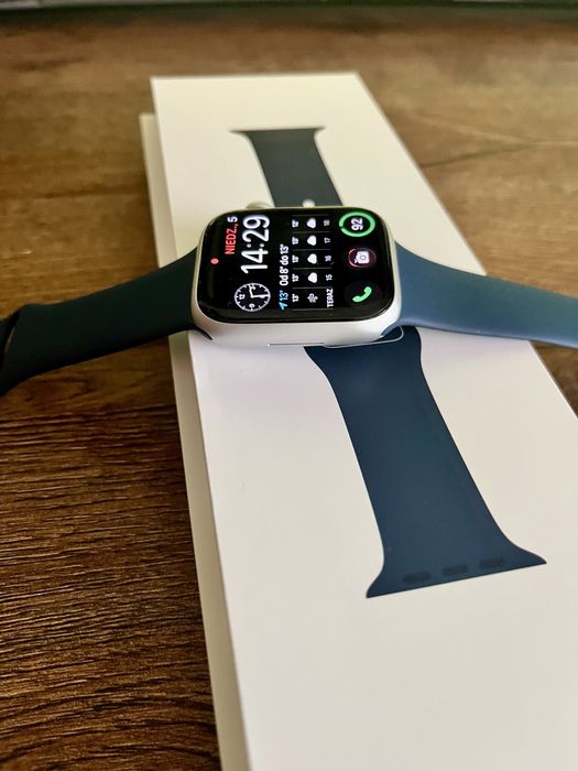 Apple Watch 9 45 mm Silver AI Storm blue