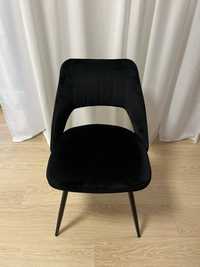 Krzesła czarny welur New Home 3szt, 4gratis
