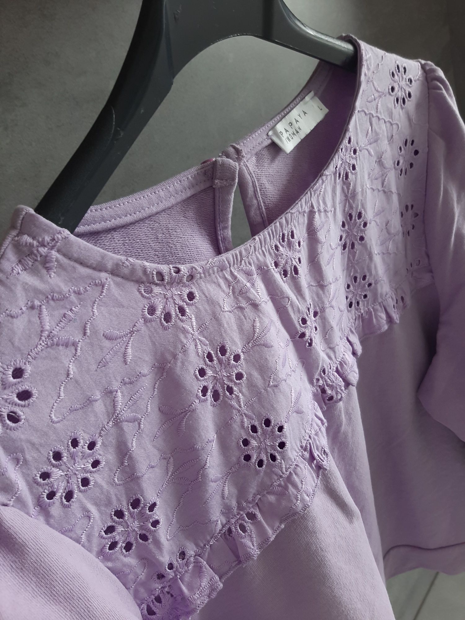 Bluza damska z azurem liliowa Papaya L