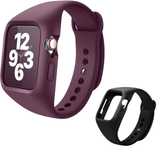 Pasek + Etui Suritch do Apple Watch 4/5/6/7/8/SE 44/45mm, bordowy