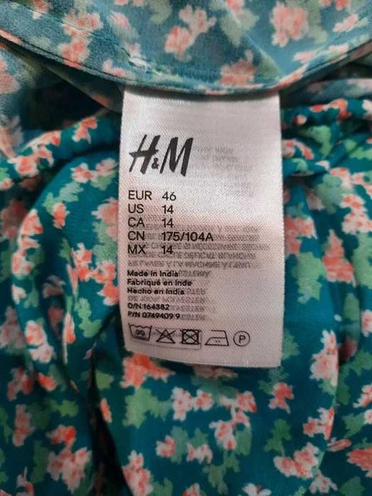 Turkusowa bluzka w drobne kwiatki - H&M