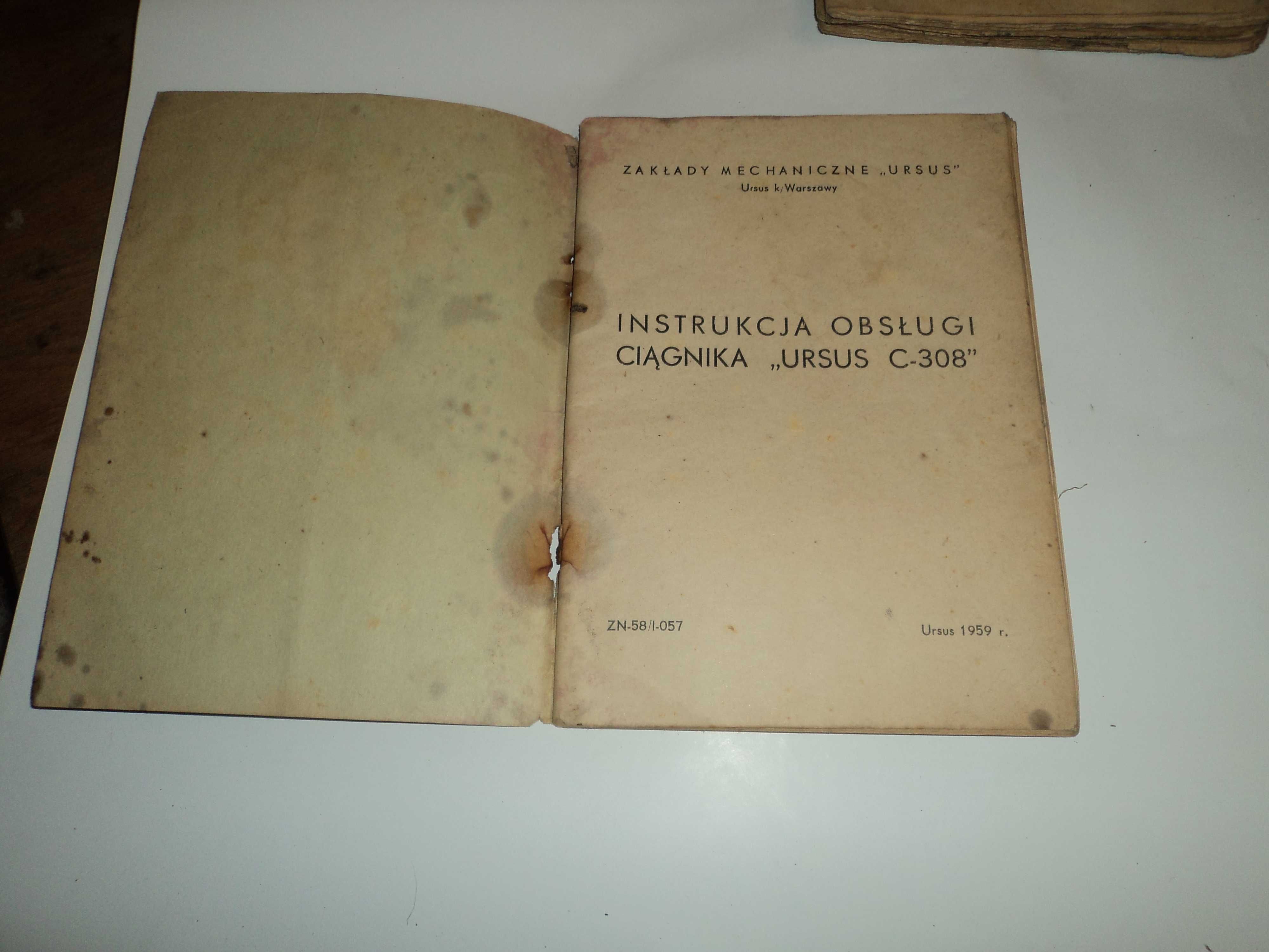 Instrukcja obsługi ciągnika Ursus C- 308 [ 1959r. ]