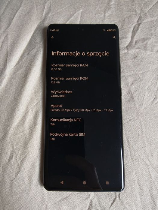 Motorola Edge 30 Fusion 8/128 GB Viva Magenta 5G - Bardzo dobry stan