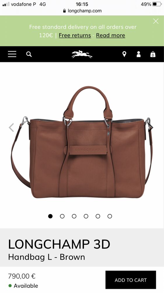 Mala Longchamp, original, da nova colecção, usada uma vez!