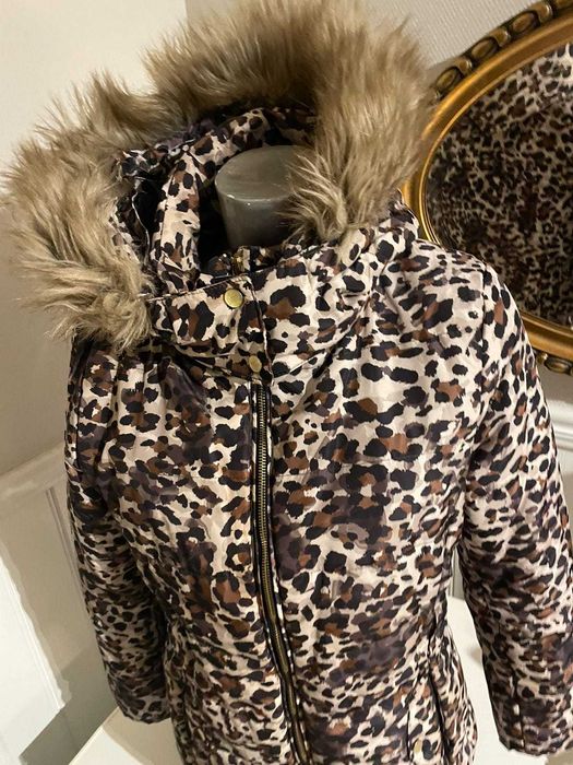 Kurtka zimowa damska H&M panterka rozm. S
