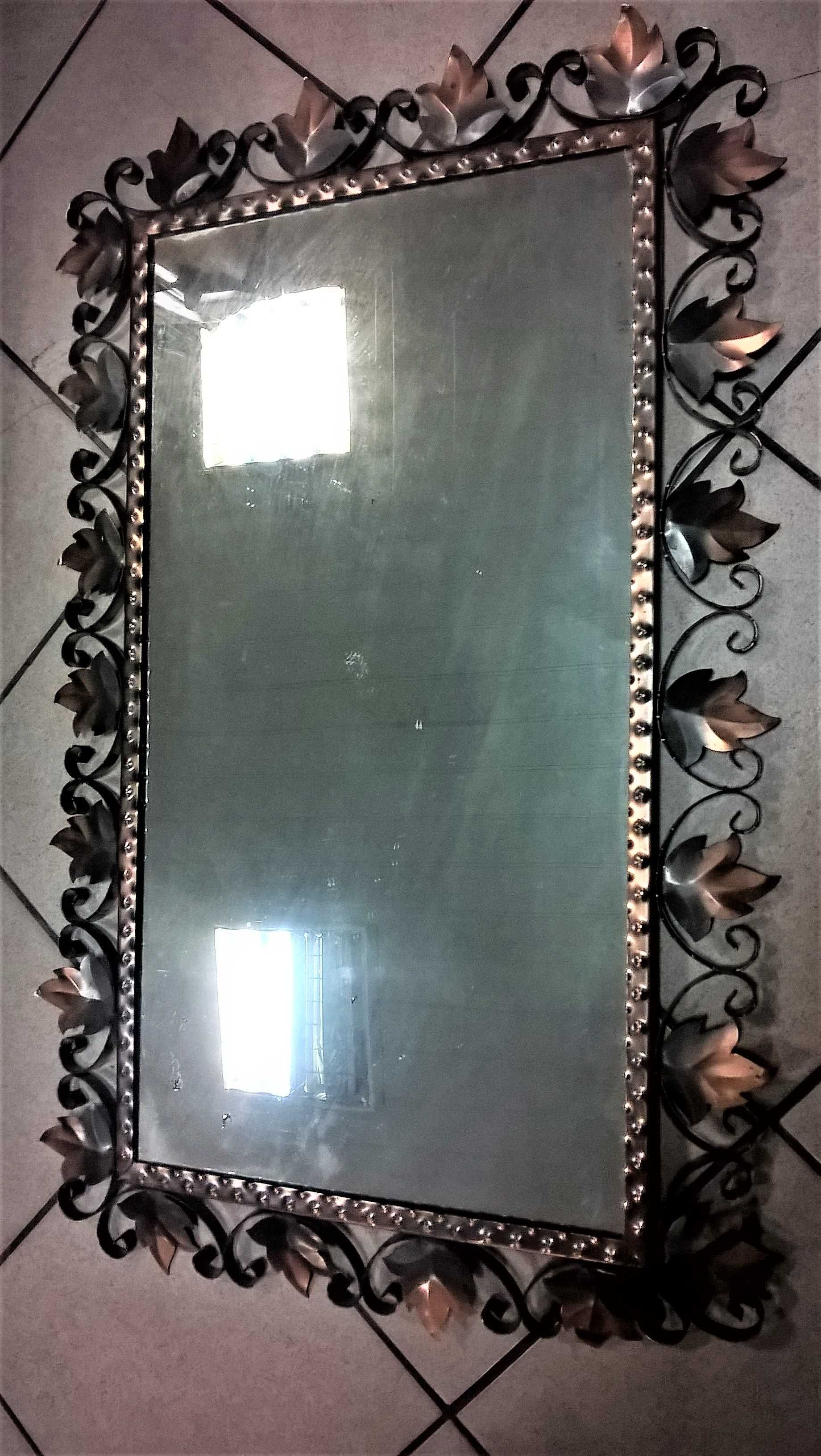 Sprzedam lustro w miedzianej ramie - metaloplastyka