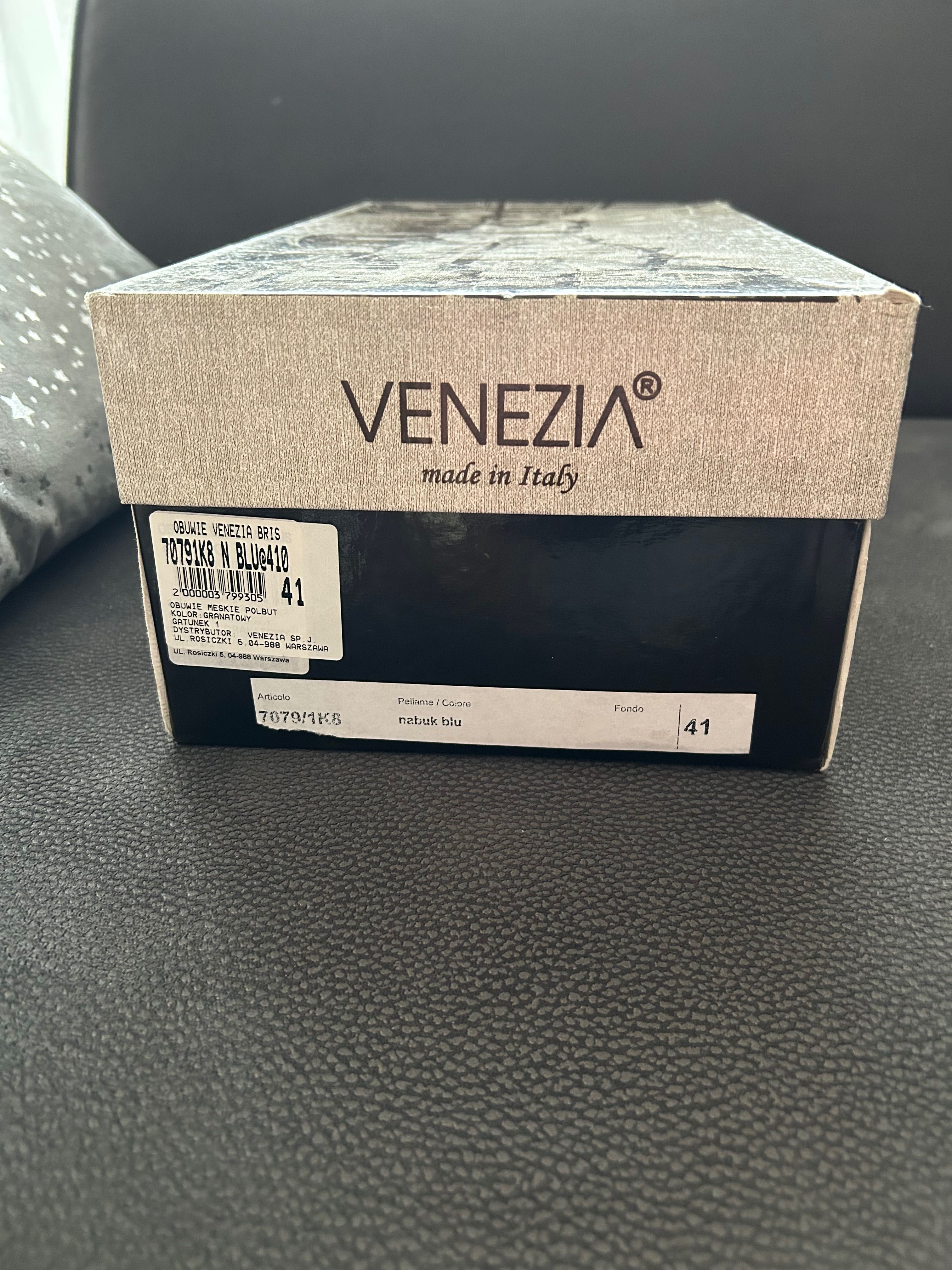 Venezia nowe skórzane półbuty - pantofle męskie rozmiar 41.