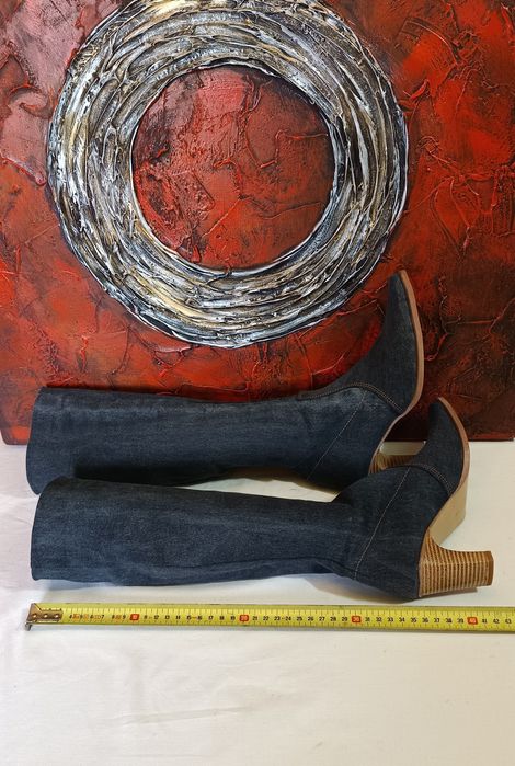 34 botas cano com tacão