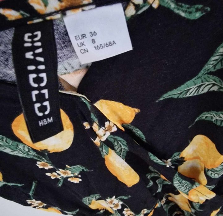 Kombinezon na lato czarny w cytryny divided h&m S 36