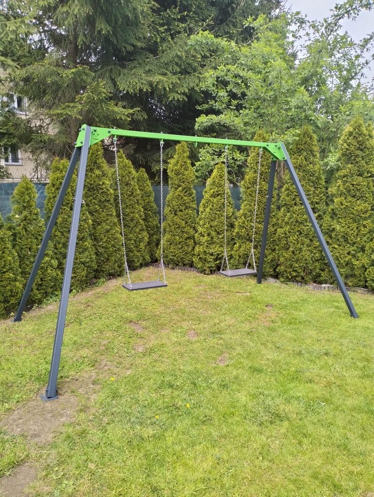 Huśtawka ogrodowa metalowa stelaż plac zabaw