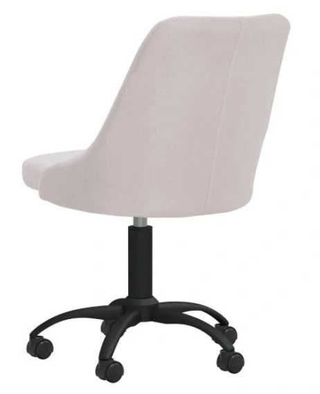 Obrotowe Krzesło Stołowe Kremowe Obite Tkaniną Biurowe Fotel Beż Wysył