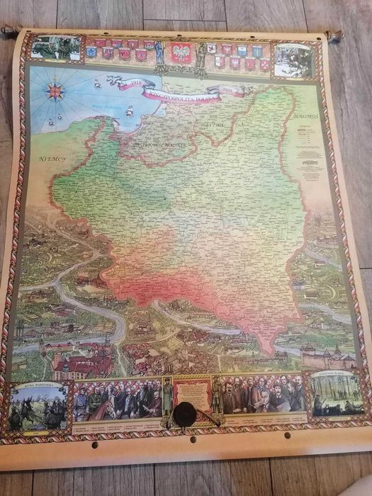 Mapa II RP od 1918 rok do 1939 roku