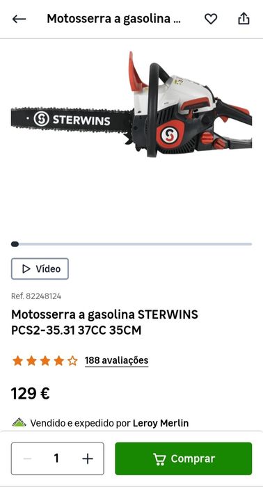 Motosserra usada uma vez..nao tem um mês