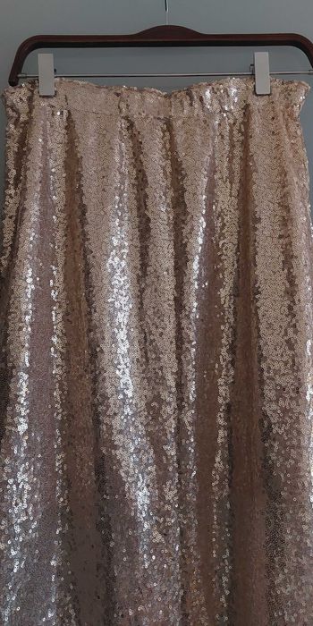 Złota cekinowa spódnica na gumie SINSAY 42/XL