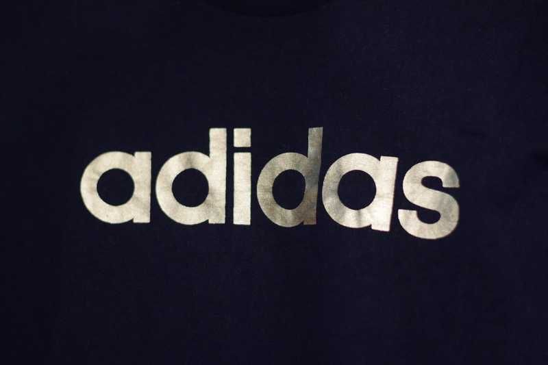 Koszulka tshirt granatowa sportowa adidas srebrny nadruk streetwear