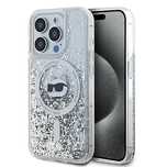 Etui Karl Lagerfeld Liquid Glitter Choupette Head MagSafe na iPhone 15