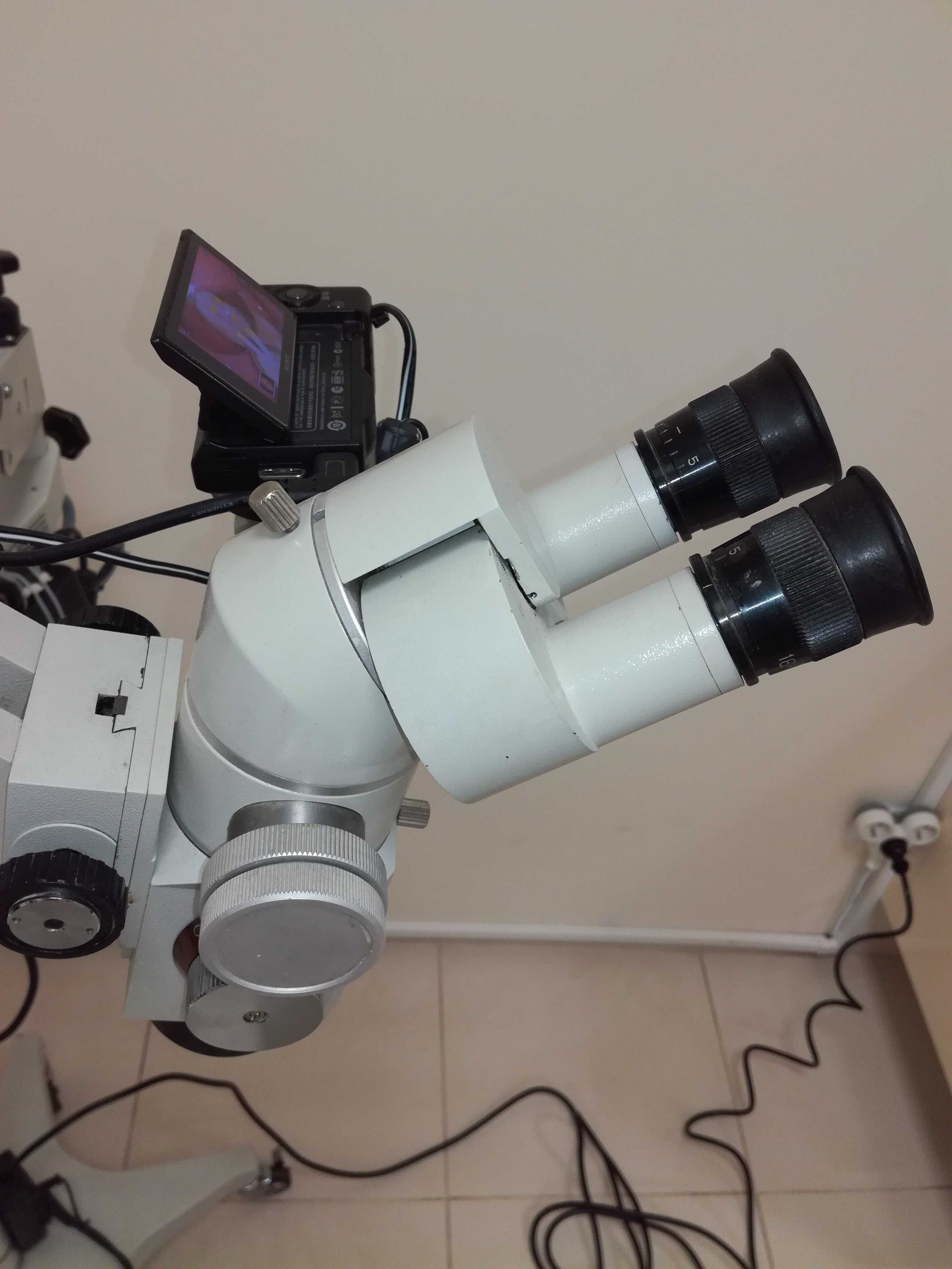 Mikroskop stomatologiczny + dzielnik obrazu+ tor wizyjny + aparat Sony