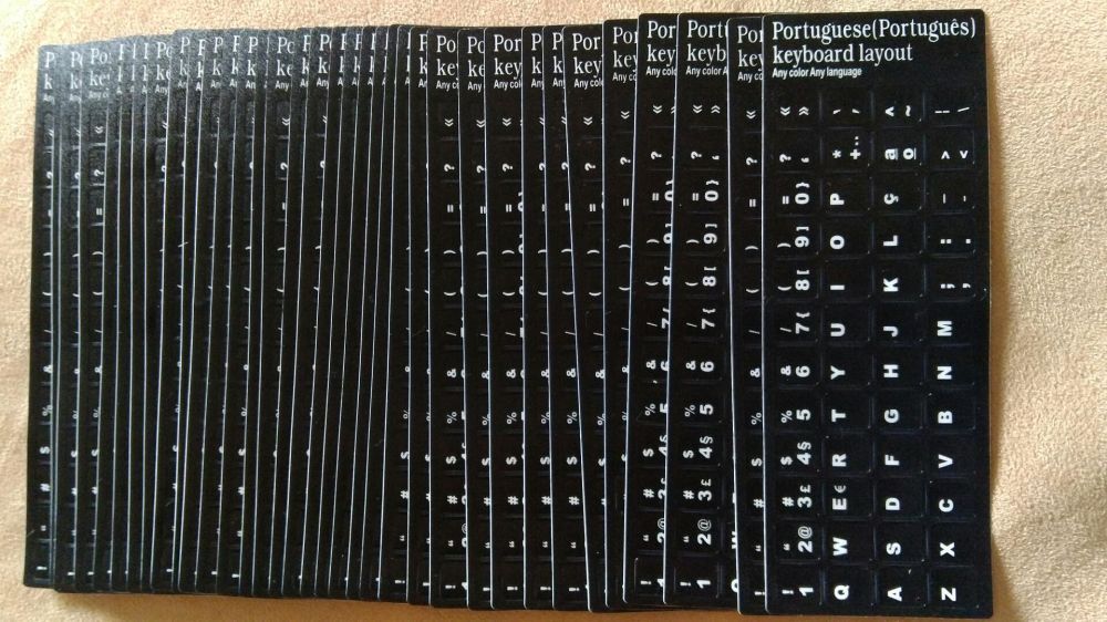 Layout Teclado português autocolante PT sticks - letras adesivo preto