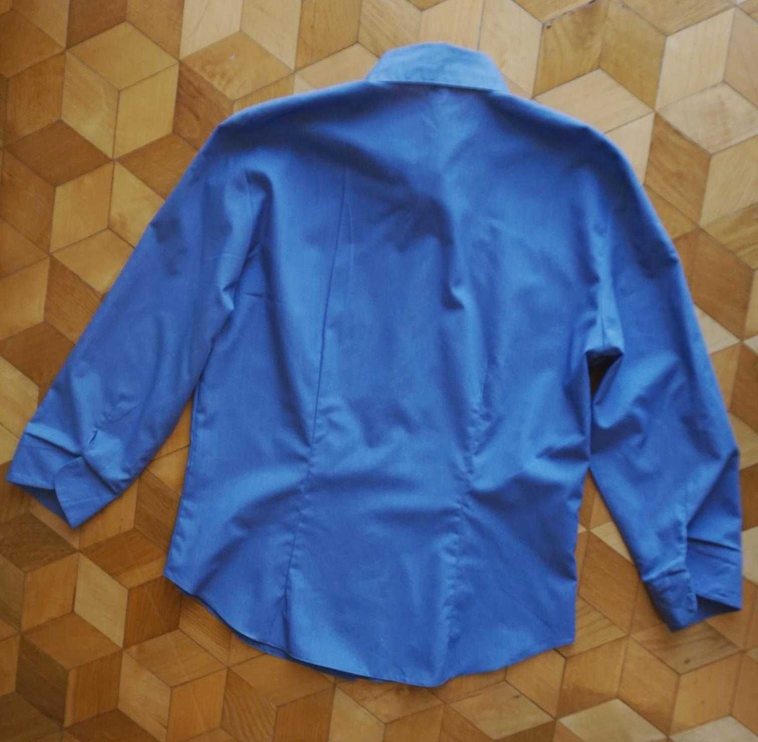 Koszula bluzka M 38 lawendowa lilac niebieska basic vintage rękaw 3/4