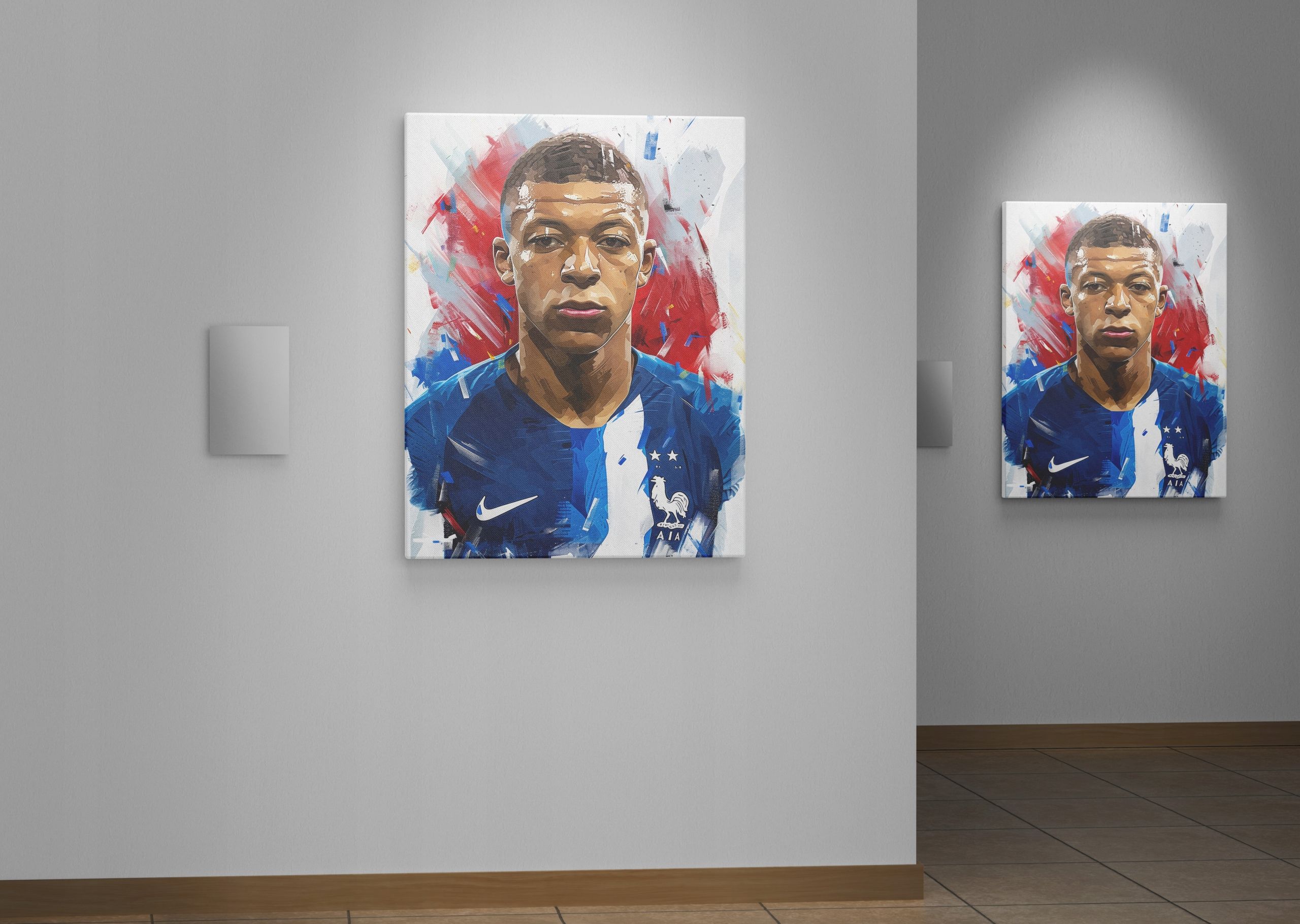 Portret Kyliana Mbappé na płótnie 45x60 cm - Nowoczesna Dekoracja