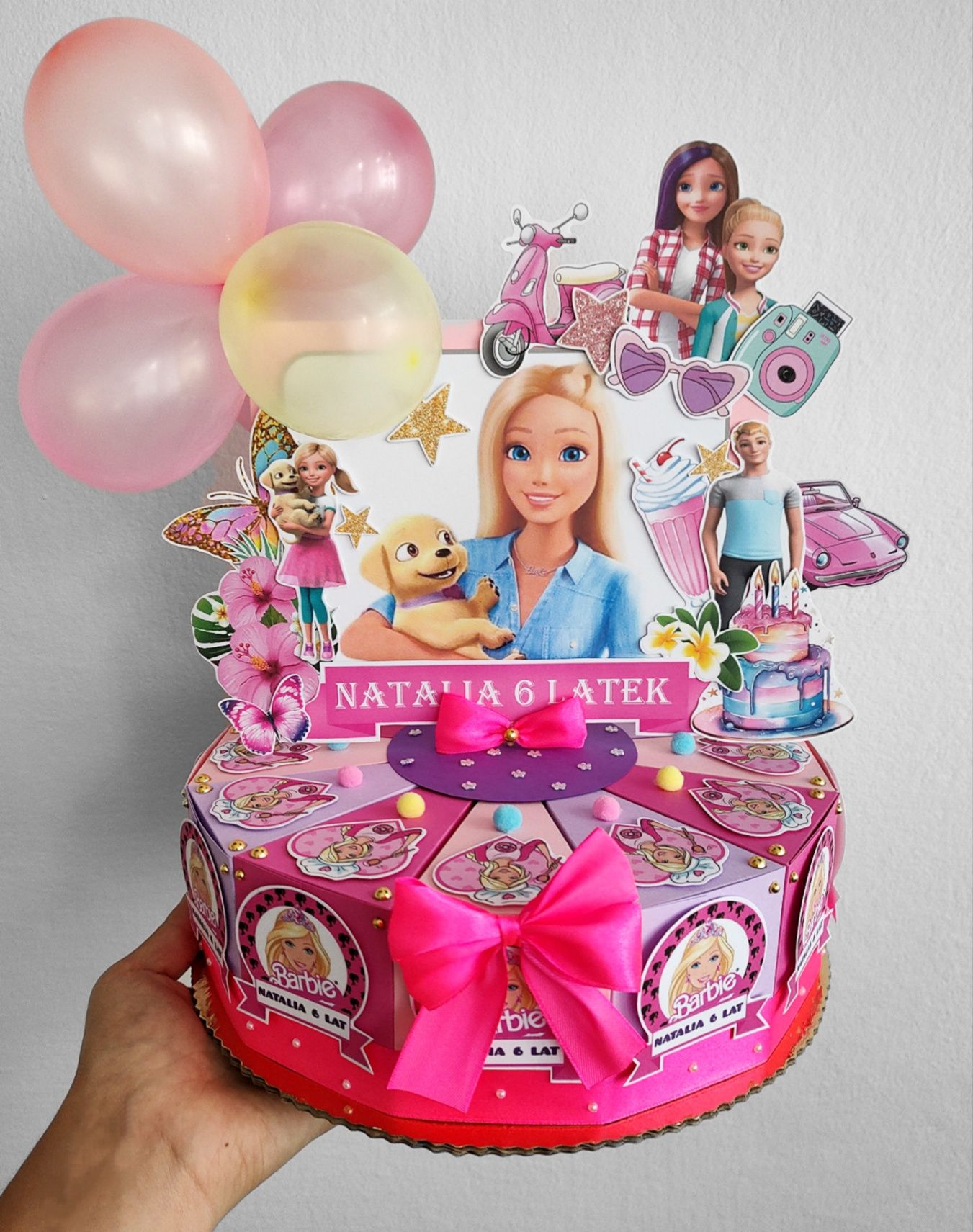 Papierowy pudełkowy tort Barbie