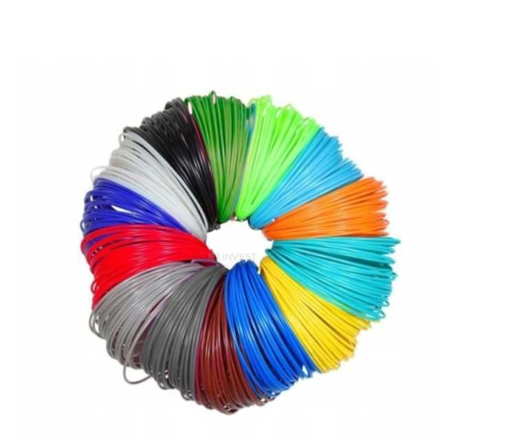 Wkłady do długopisu 3D, 100m PLA filament 3D pen, 20 kolorów