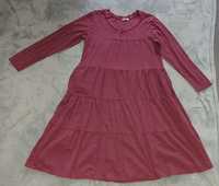 Сукня бохо 46-52 р коттон вишнева Італія. Сукня жіноча тепла рожева ме