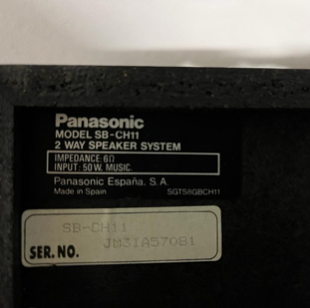 Colunas de som Panasonic, modelo SB-CH11 50W
