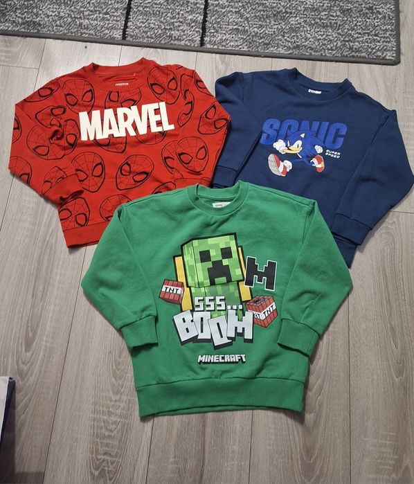 Bluza cool club, sinsay rozmiar 122 Minecraft, Sonic, Marvel