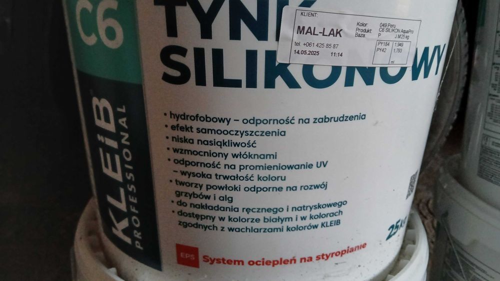 Tynk silikonowy Kleib C6 kolor peru 049