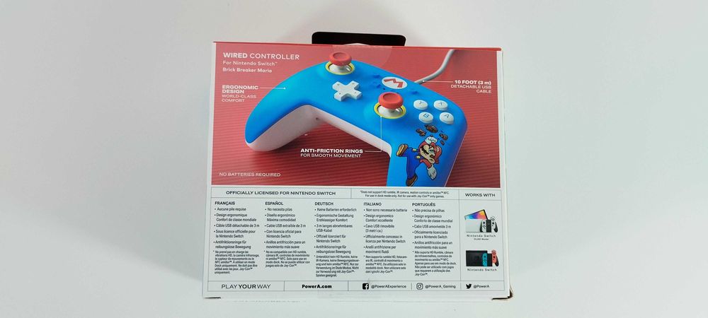 Comando com fios PowerA - Nintendo Switch - Mario