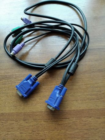 KVM-кабель VGA+ps/2+ps/2 длиной 1,8 метраю.