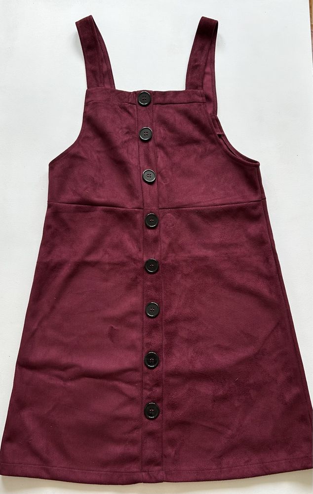 Sukienka ogrodniczki bordowa r.34