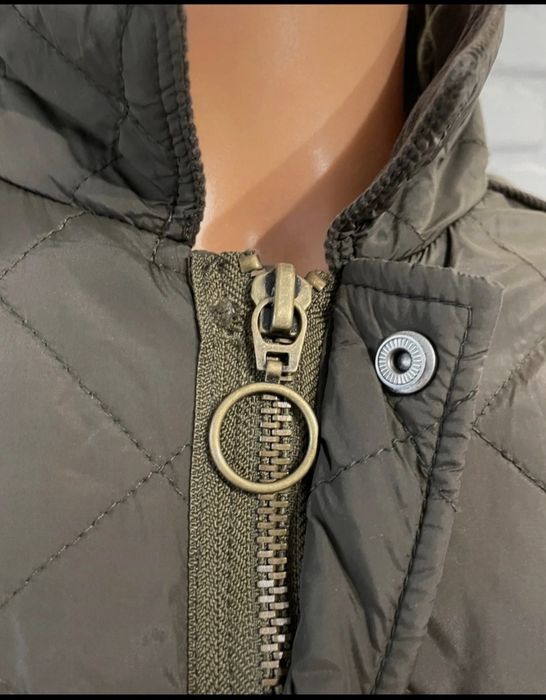 Męska oliwkowa khaki pikowana kurtka przejściowa bawełna NEXT r. XXL