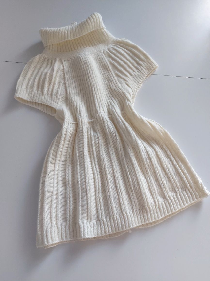 Śmietankowy bezrękawnik elegancka kamizelka r.116/122