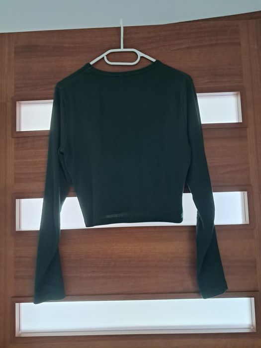 Crop top ciemnozielony