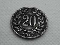 Stara moneta 1917 rok piękny czarny nalot