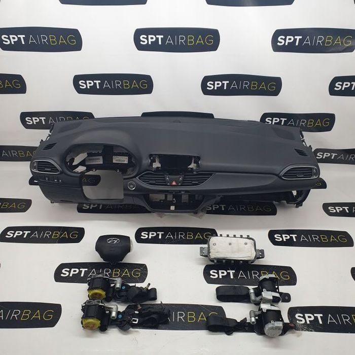 HYUNDAI i30 III DESKA ROZDZIELCZA KONSOLA KOKPIT PULPIT PODUSZKI AIRBAG AIR BAG PASY KIT SET