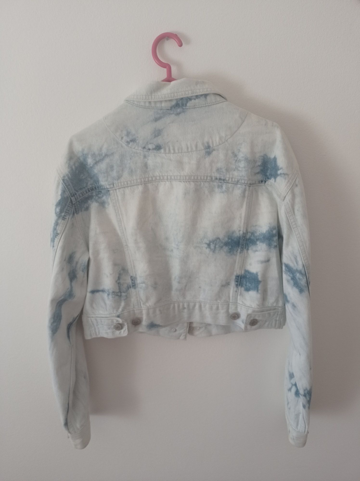 Casaco de ganga tie-dye azul Pull&Bear