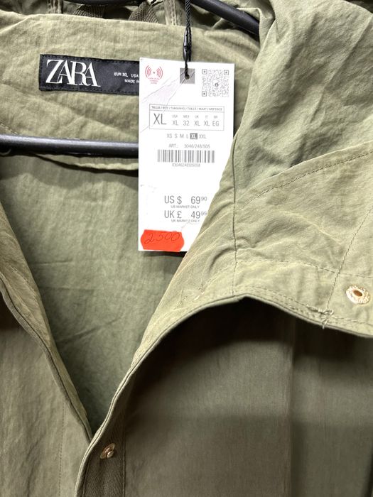 Куртка ветровка с капюшоном, короткая, M, L, XL ZARA.