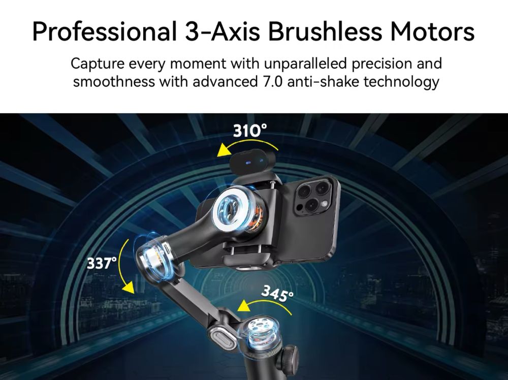 Aochuan smart XPro Ai gimbal трипод селфі палка розумний стабілізатор