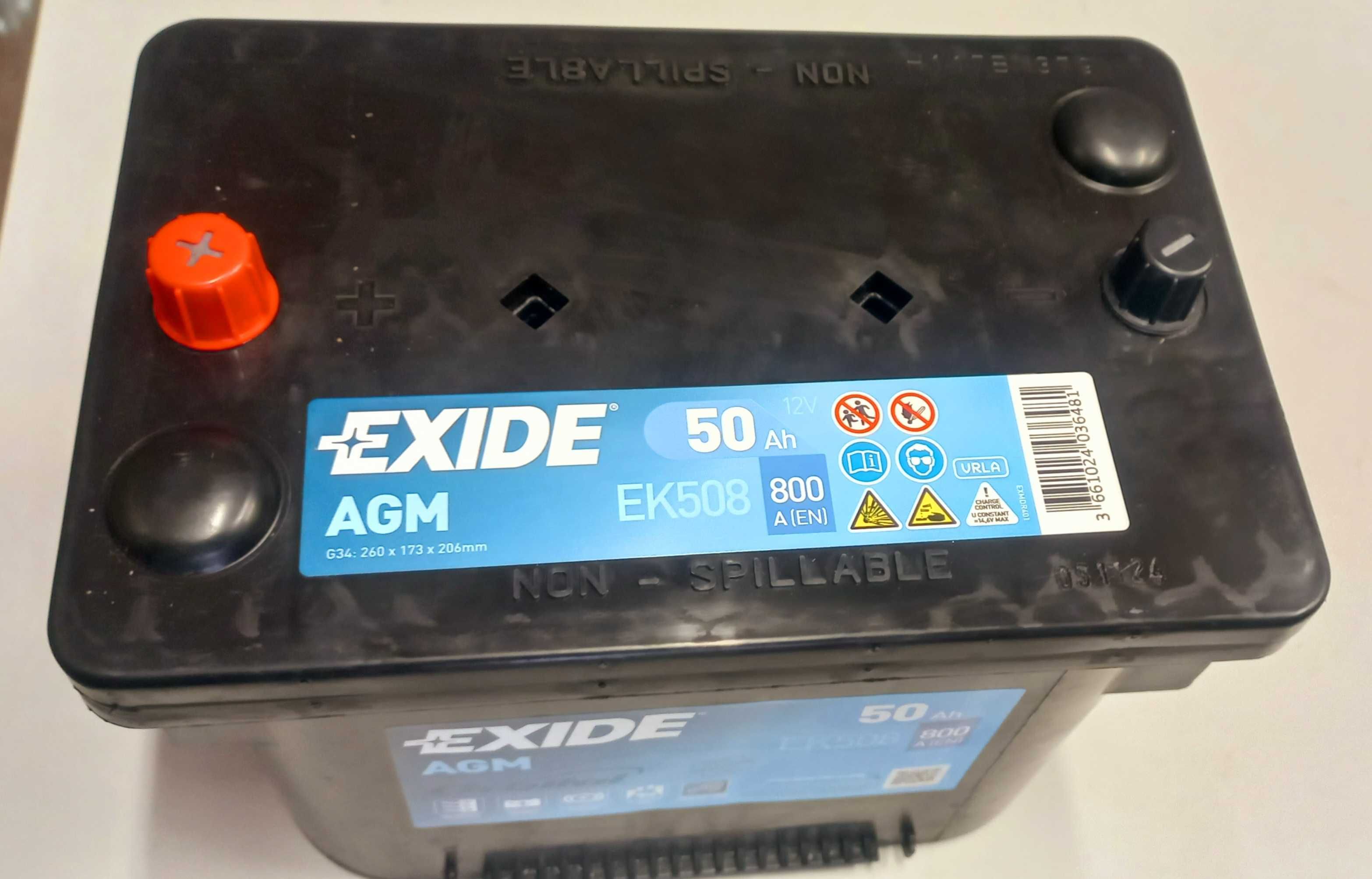Akumulator AGM Exide EK508 12V 50AH 800A start/stop freemont journey