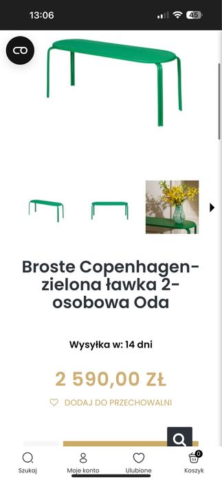 Ławka Oda dunskiej marki Broste Copenhagen