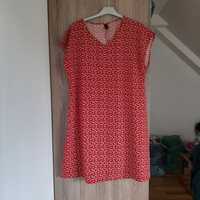 Czerwona sukienka w serduszka XL 42 XXL 44 Oversize Emery Rose