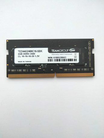 Оперативна пам’ять TEAMGROUP SODIMM 4Gb DDR4-2400