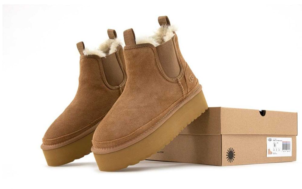 Женские зимние ботинки UGG Neumel Chelsea Platform угги ньюмел челси