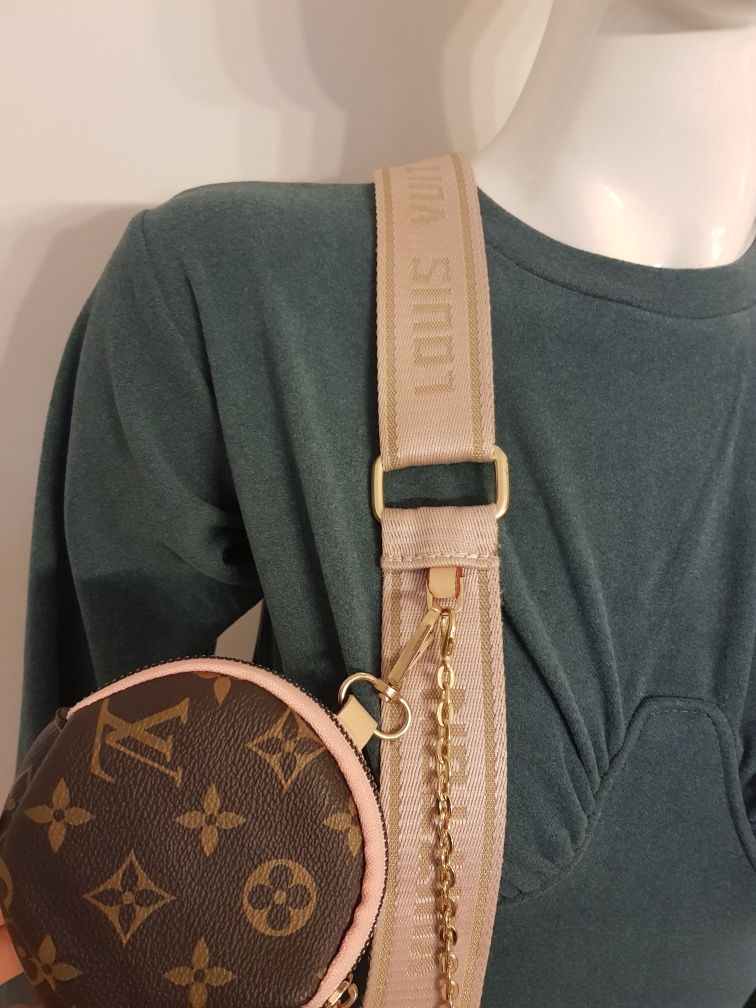 Torebka listonoszka w stylu LV loius luitton logowana złoty łańcuszek
